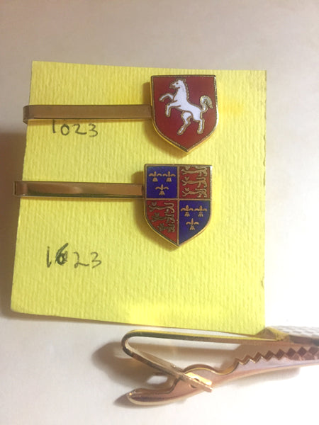 Vintage enamel and brass tie clips (1023)